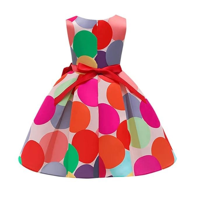 Niren Enterprise Baby Girl Polka Printed Ishq Frock – Stylish Dress for Kids Girls (1–7 Years)