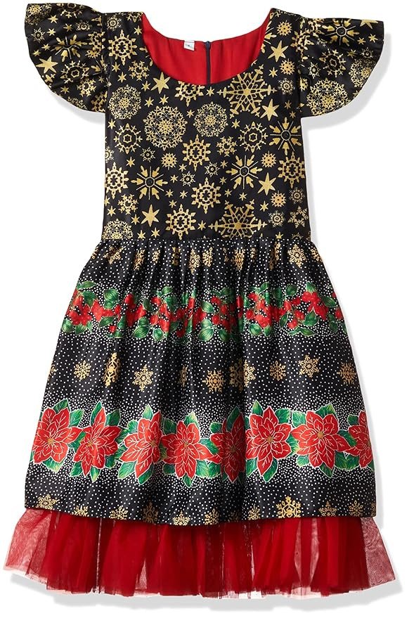 Niren Enterprise Christmas Baby Girl’s Tutu Style Sleeveless Midi/Knee-Length Dress (1–9 Years)
