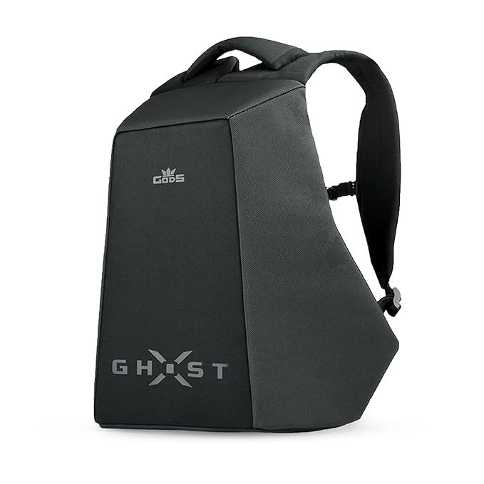 Gods GHOST X 25 ltr Anti Theft 15.6 inch Laptop Tech Backpack for Men, Women, Boys, Girls | Premium bags for Gift | Bike Riding Bag for College, Travel, Office, Flight luggage | Black