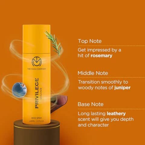 The Man Company Privilege Legend Deodorant for Men - 40 ml | Premium Body Spray | Long-Lasting Fragrance | Perfect Deo For Everyday Use