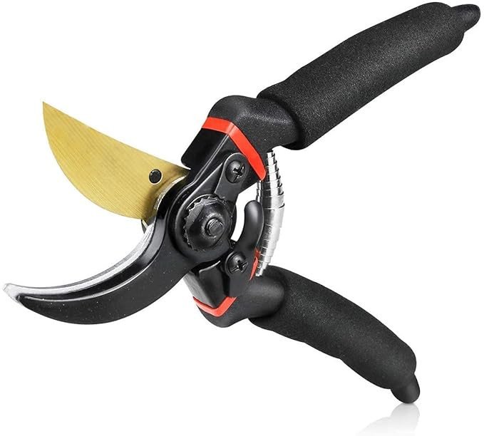 JD FRESH 8 Inch Heavy Duty Gardening Scissor/Plant Cutter for Garden/Pruners for Plants/Branch Cutter for Plants/Flower Cutter/Secateurs/Pruning Shears (Titanium Blade, Black)
