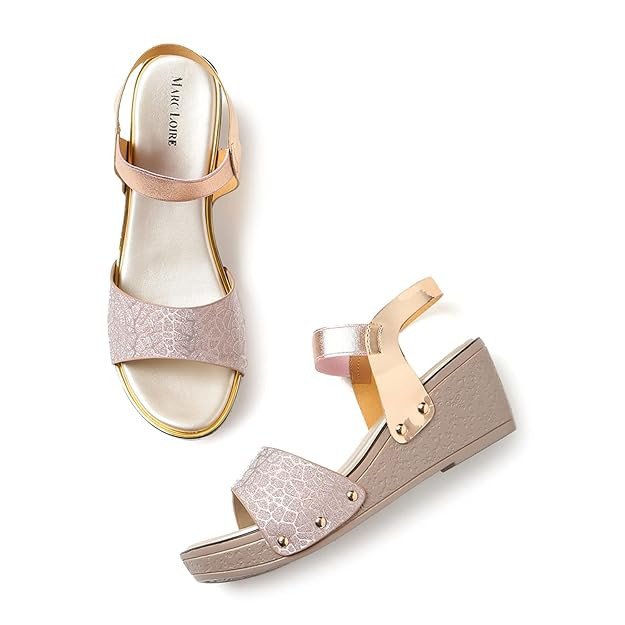Marc Loire Women Soft Comfortable metal Solid Wedge Heels