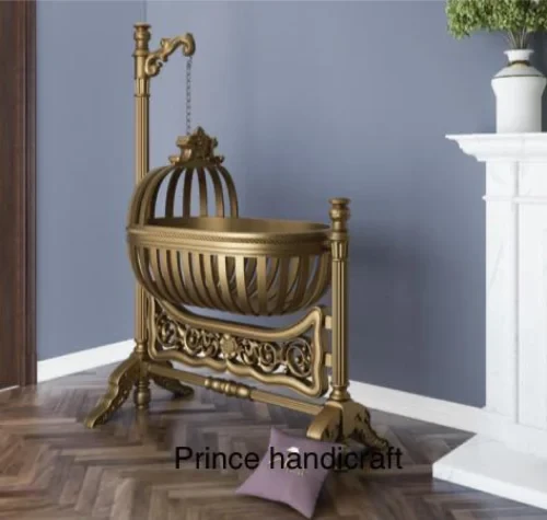golden antique luxurious baby wooden swing
