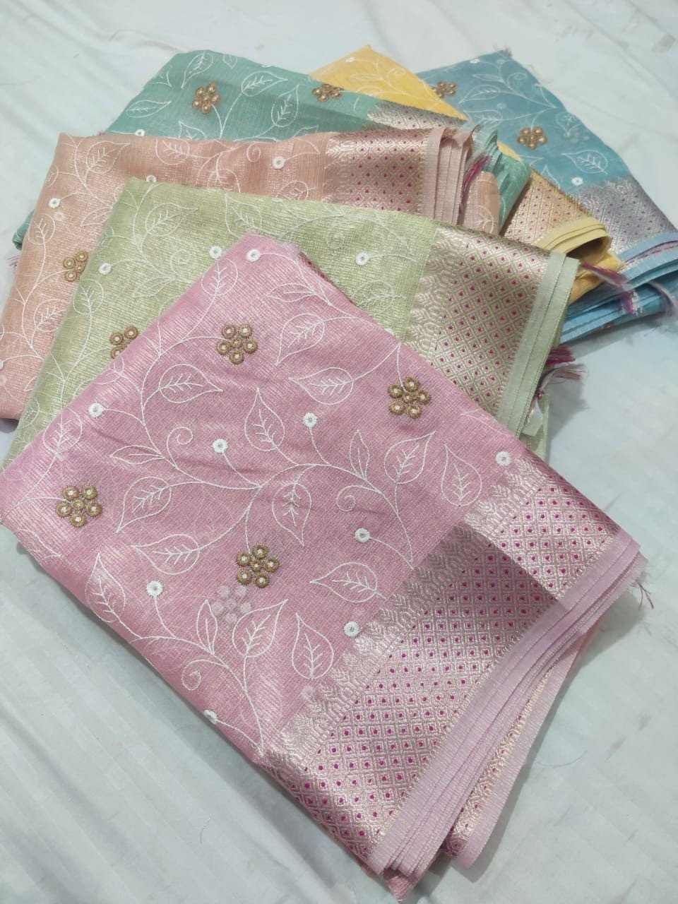 Saree Kota Zari Check With Mina Zari Border And Heavy Mina Jaal Embroidery